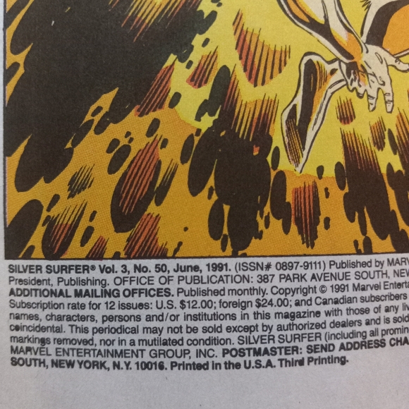 1991 50th issue 3rd printing Silver Surfer marvel original comic book! - Picture 7 of 7
